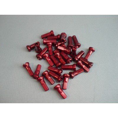 【新品/実在庫/13時迄即日】（サピム/SAPIM)（自転車用ニップル）SecureLock アルミ (14G/12mm/100ケ) レッド
