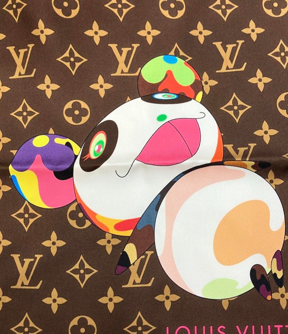 美品 ルイ・ヴィトン スカーフ シルク100% LV×TM カレ70 美品 ルイ・ヴィトン スカーフ シルク100% LV×TM カレ70