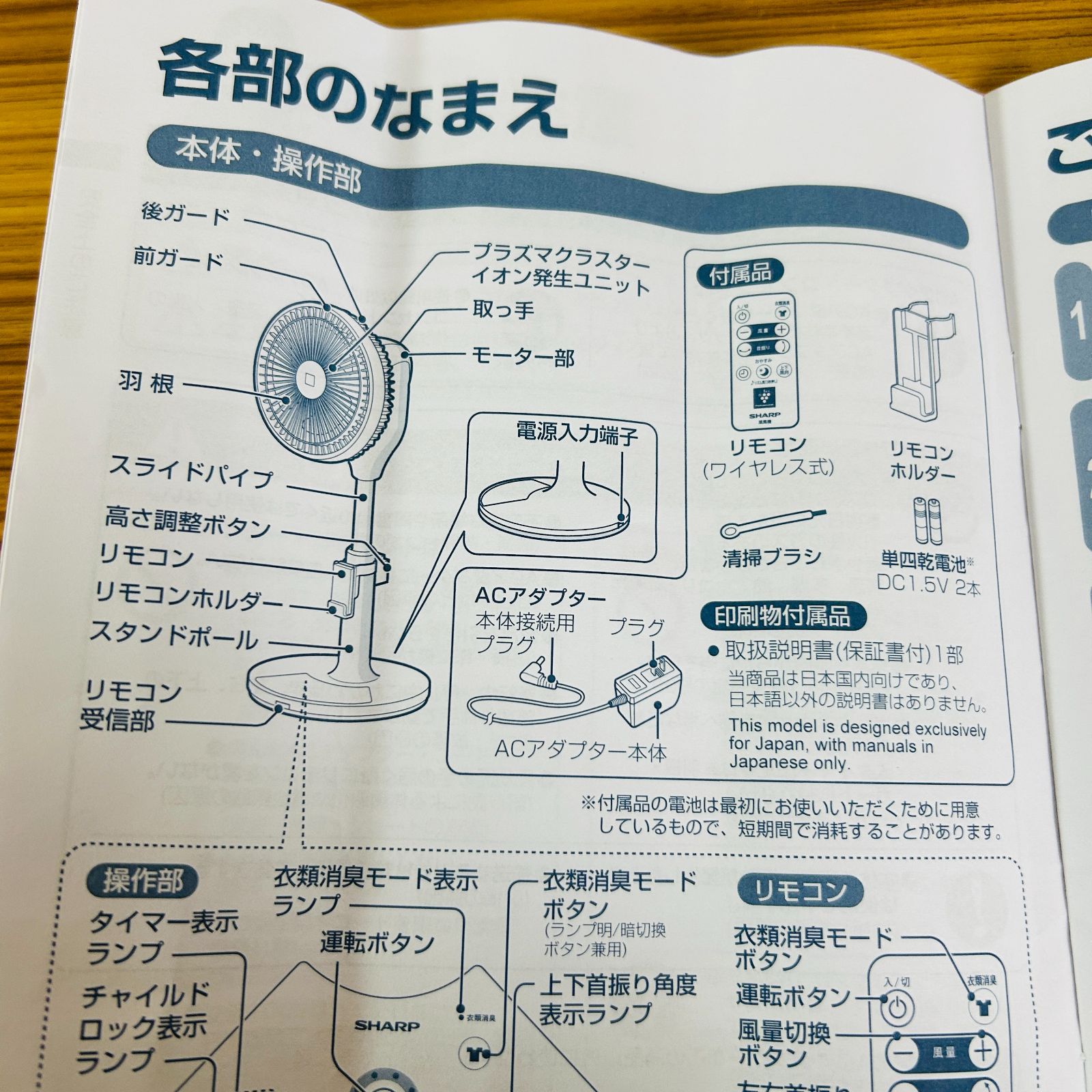 2023年製】SHARP シャープ プラズマクラスター扇風機 PJ-P2DS-W 衣類 