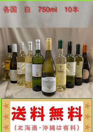 ボルドー金賞など 各国 白ワインセレクション 10本セット750ml