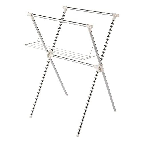新品 ベストコ ステンレス 物干し 室内干し X型 S 組み立て簡単 幅70×奥行66×高さ100cm ライトグレー NY-295
