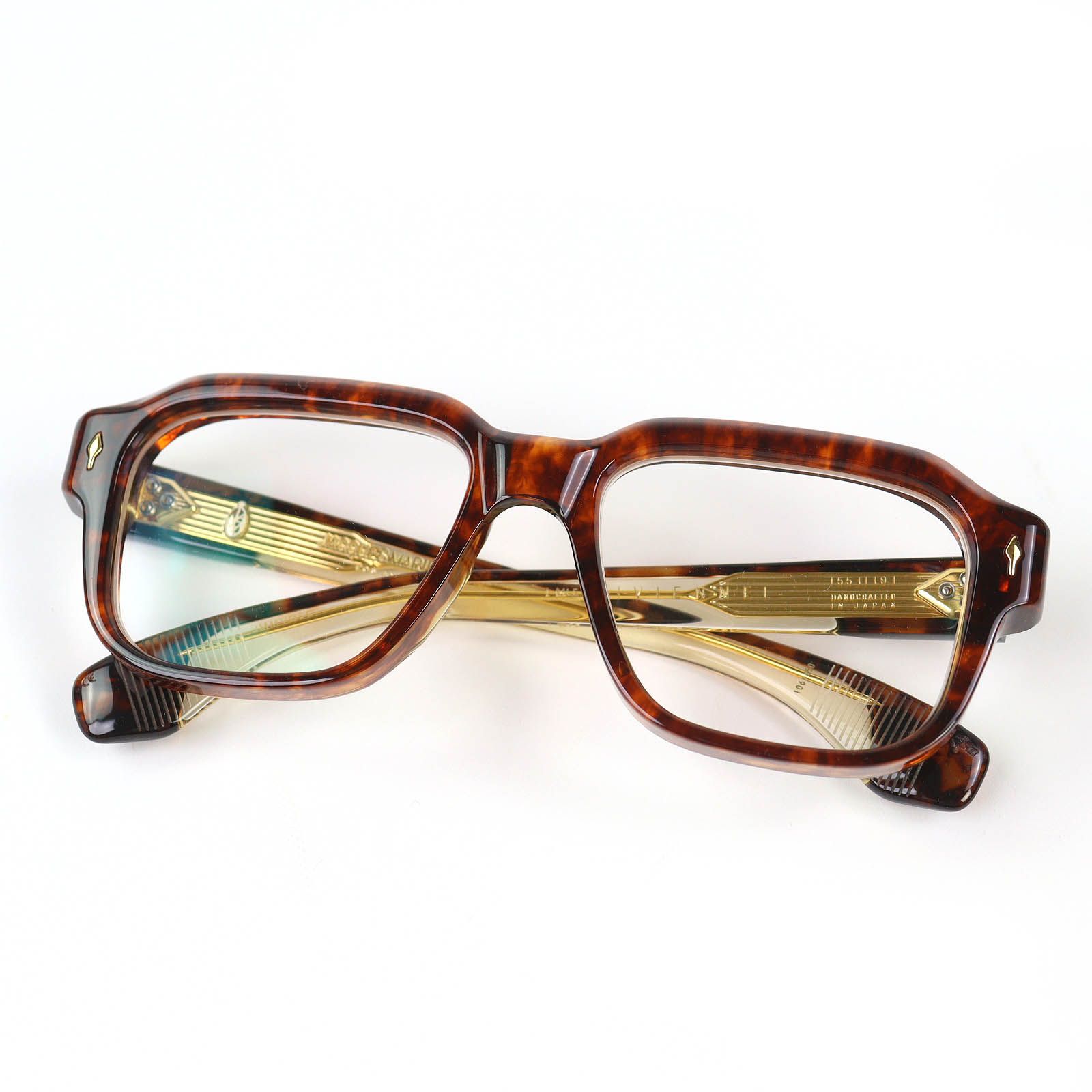 美品△JACQUESMARIEMAGE  ジャックマリーマージュ VIVIENNE-ARGYLE 106/450 世界450本限定 メガネ 眼鏡 アイウェア クリアブラウン（マーブル） ゴールド金具 55□19 度入り 箱・ケース付き メンズ 定価159,500円 美品△JACQUESMARIEMAGE ジャックマリーマージュ VIVIENNE-ARGYLE 106