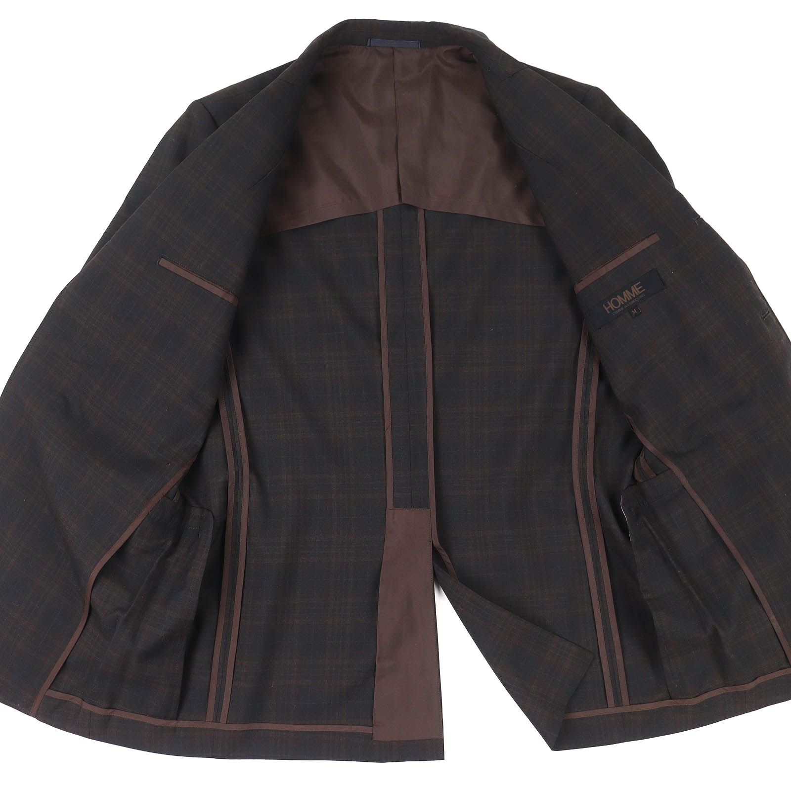 極美品△COMME des GARCONS HOMME コムデギャルソンオム ヴィンテージ HJ-11006 ウール混 80s デカオム チェック柄 シングル テーラードジャケット ダークブラウン系 M 正規品 メンズ 極美品△COMME des GARCONS HOMME コムデギャルソンオム ヴィンテージ