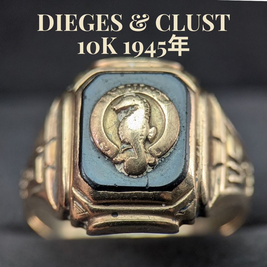 DIEGES & CLUST 18.8号 1945年 ブラック クラスリング DIEGES & CLUST 18.8号 1945年 ブラック クラスリング ヴィンテージ