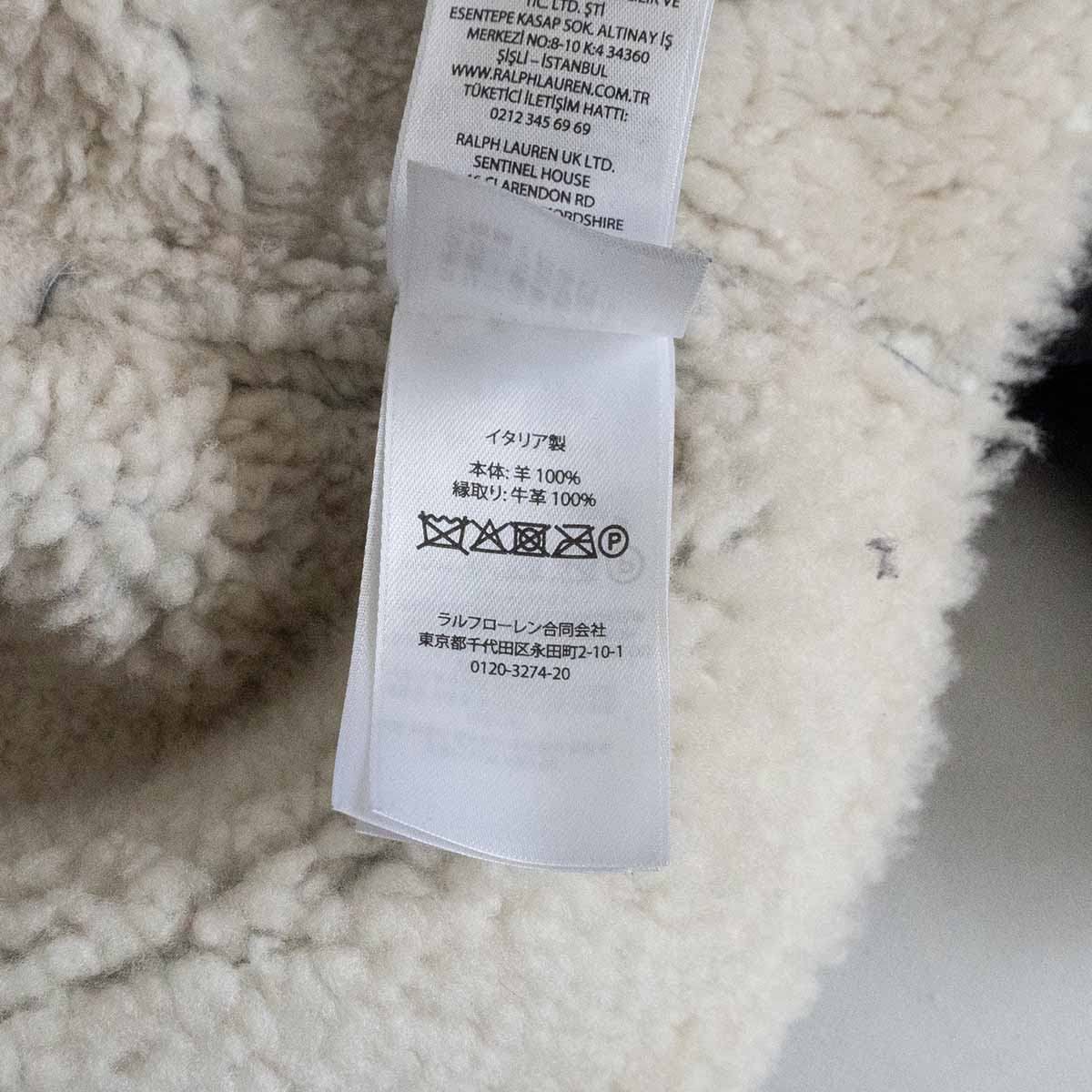 【最高級品】POLO RALPH LAUREN 【クロップド シアリング ジャケット】M ブラック ポロ ラルフローレン ボア レザー ムートン 25040170 最高級品】POLO RALPH LAUREN 【クロップド シアリング ジャケット】M