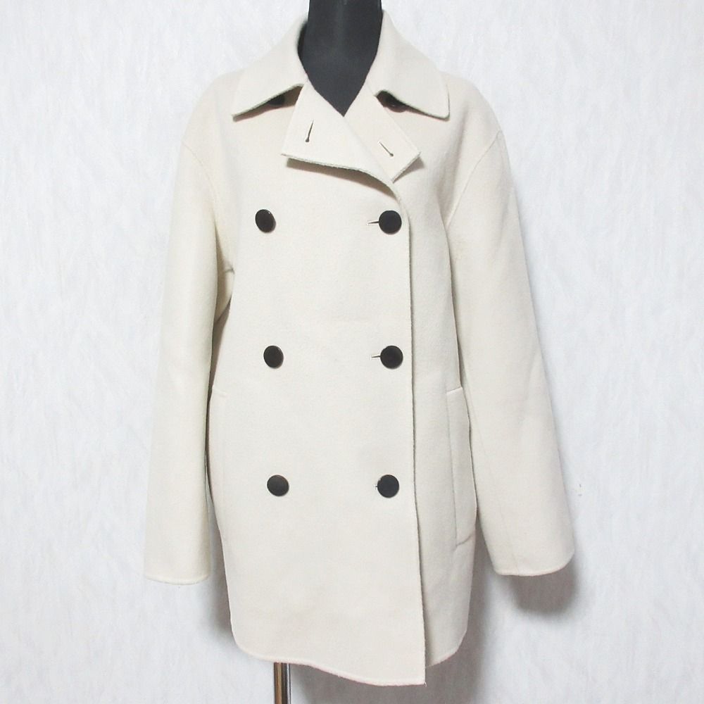 美品 Theory セオリー カシミヤブレンド ウール ダブルブレストコート
