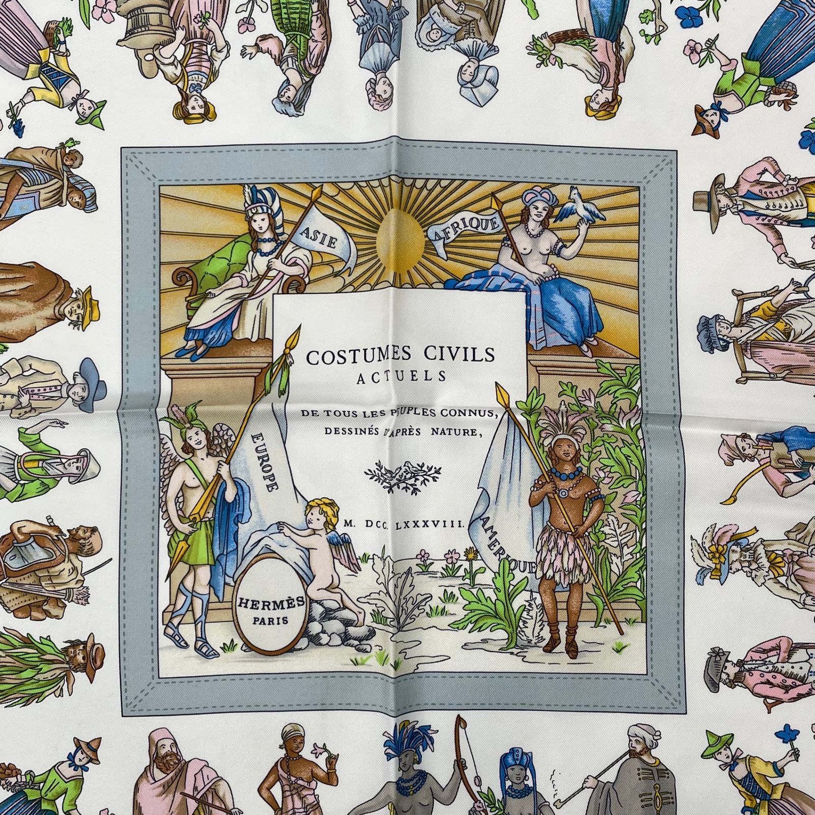 極美品 HERMES エルメス スカーフ シルク カレ90 COSTUMES CIVILS