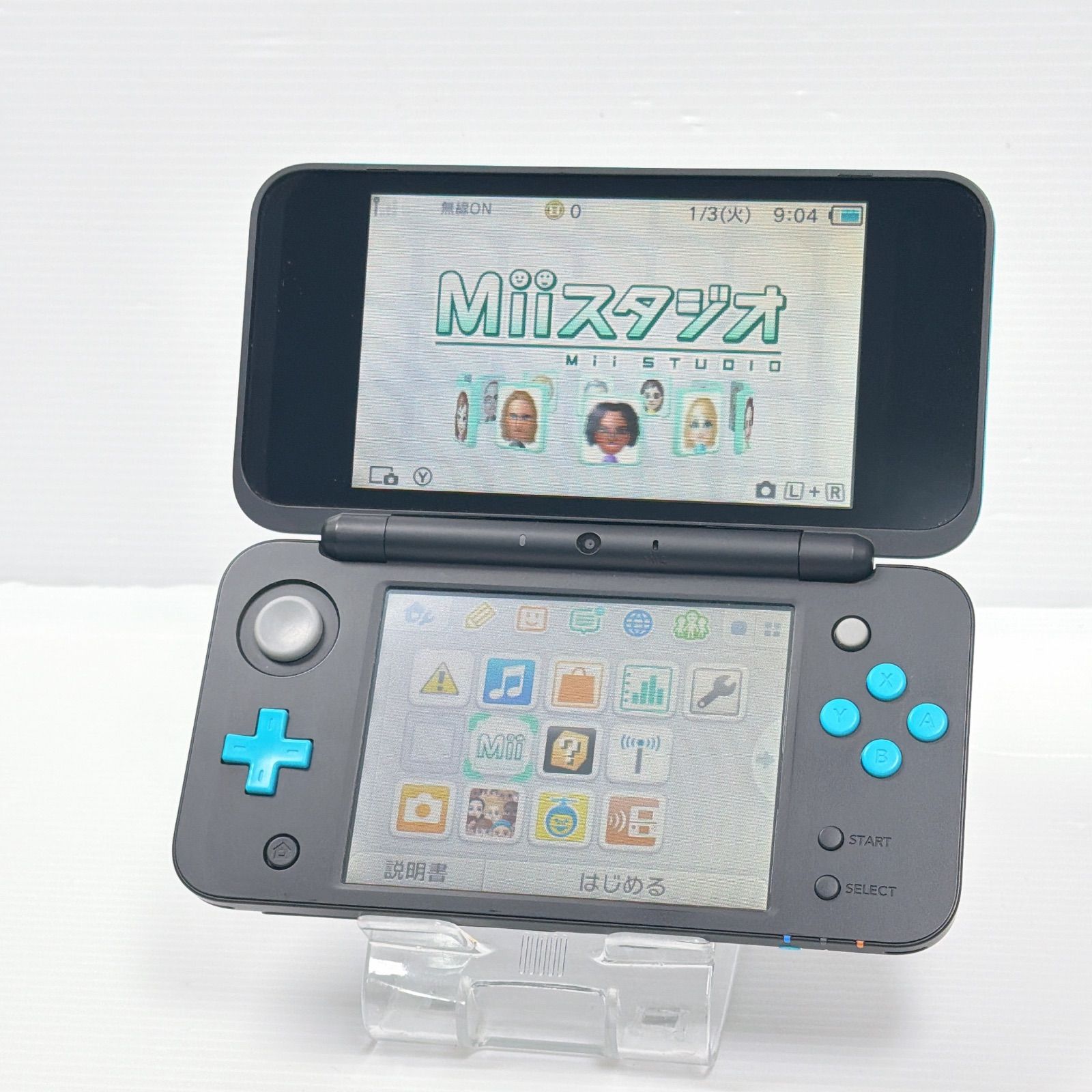 極美品 New ニンテンドー 2DSLL ブラックターコイズ 遊べるセット 動作 