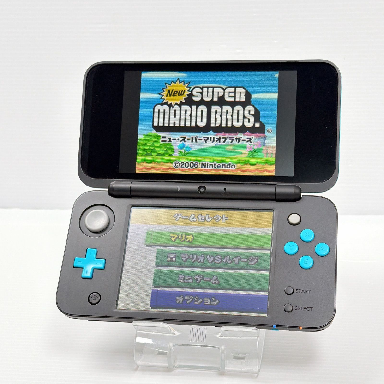 極美品 New ニンテンドー 2DSLL ブラックターコイズ 遊べるセット 動作