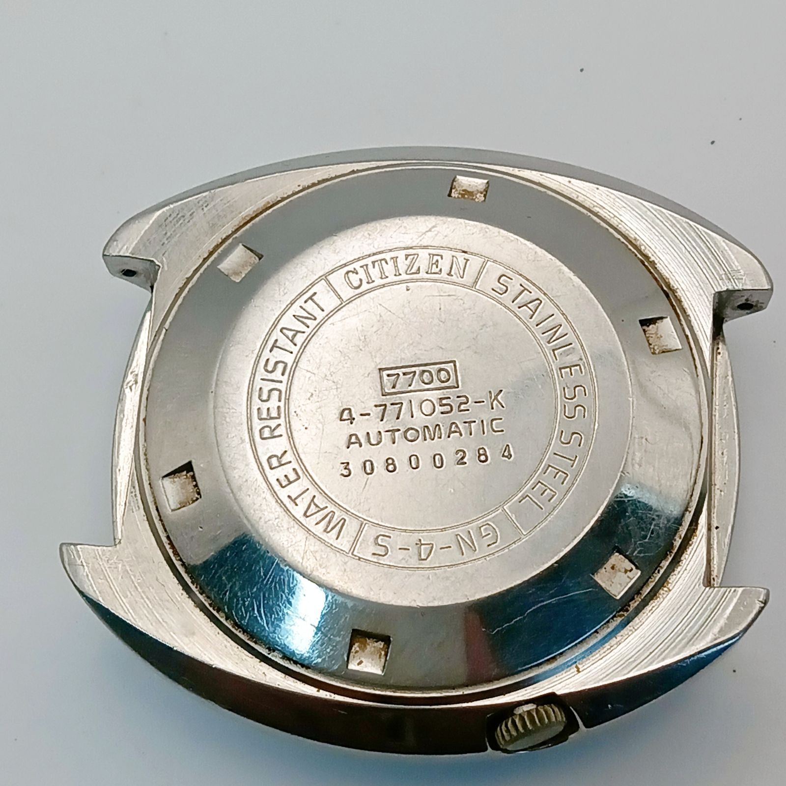  稼働 0316-5 CITIZEN SEVEN STAR V2 シチズン セブンスター 4-771052 メンズ腕時計 自動巻き フェイス カットガラス グリーン文字 ワイドパンツ 自動巻き時計 腕時計(アナログ)