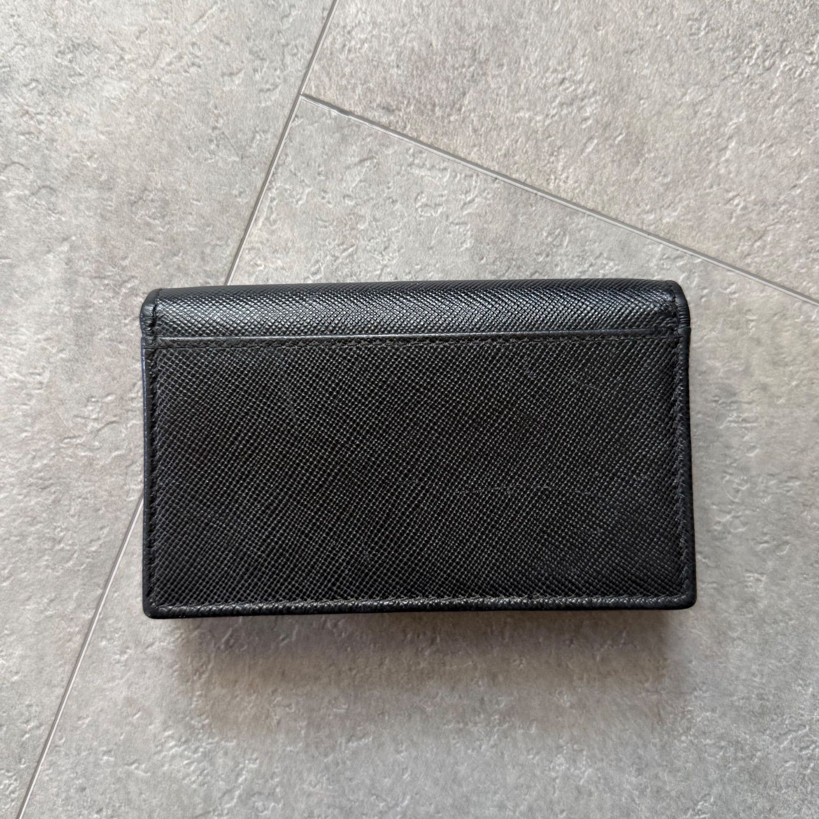 PRADA プラダ サフィアーノレザー メタルロゴ 名刺入れ カードケース