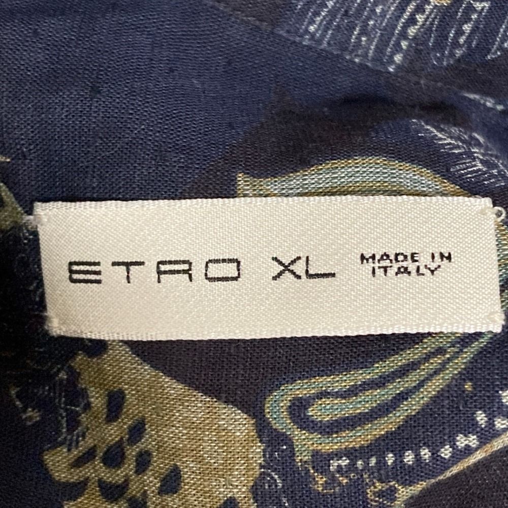 美品 ETRO エトロ フラワー×バードプリント リネンシャツ サイズ 美品 ETRO エトロ フラワー×バードプリント リネンシャツ サイズ
