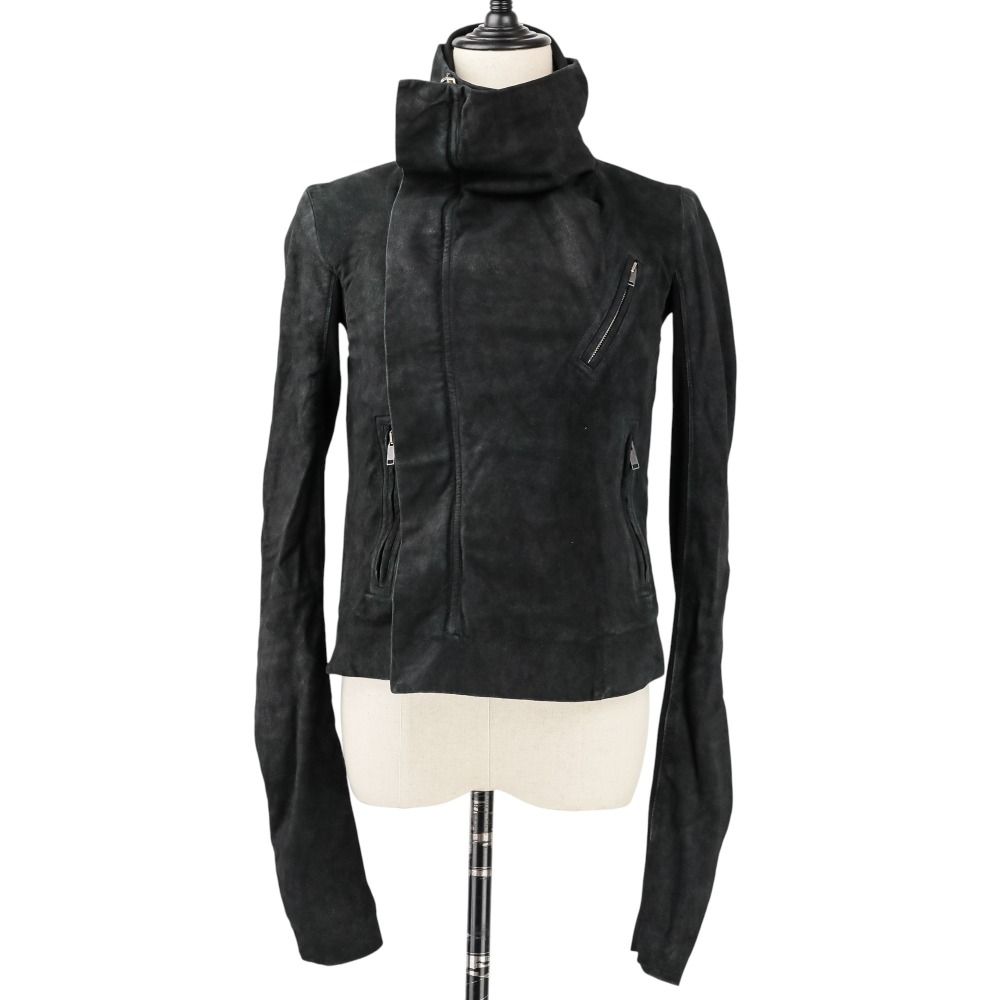 良品 RICK OWENS リックオウエンス ハイネック レザーライダース