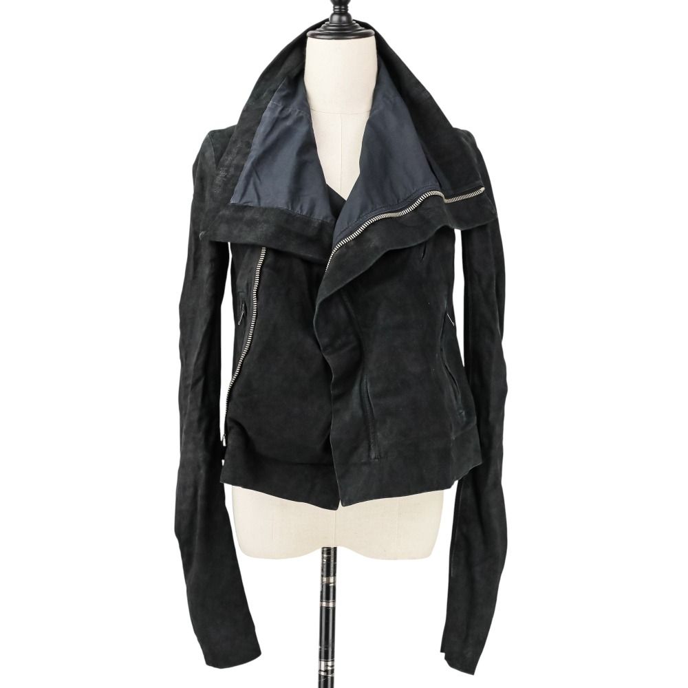良品 RICK OWENS リックオウエンス ハイネック レザーライダース