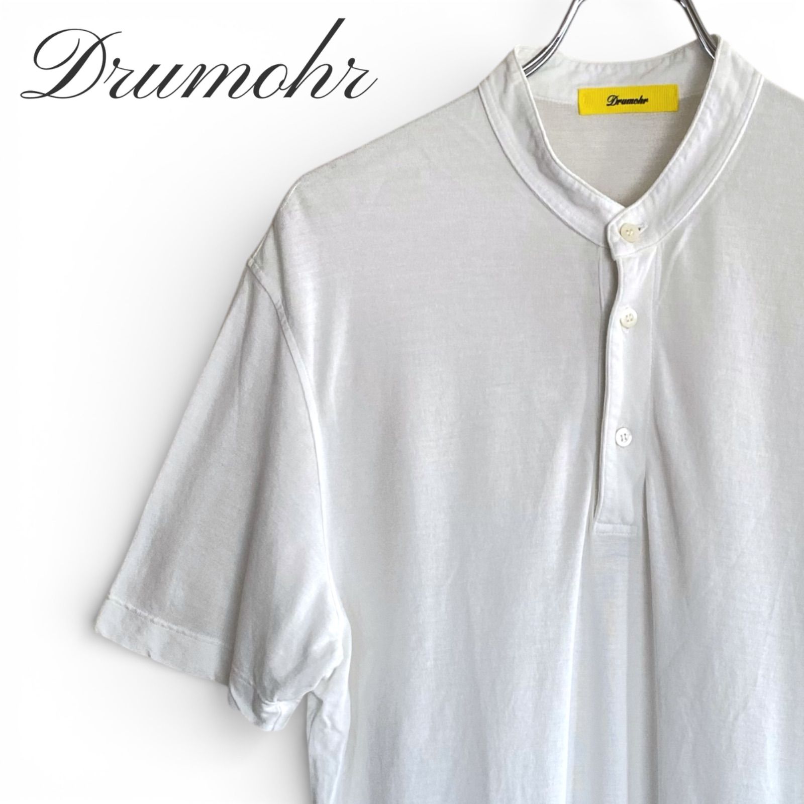 美品 Drumohr ドルモア 半袖 カットソー ヘンリーネック ネイビー M