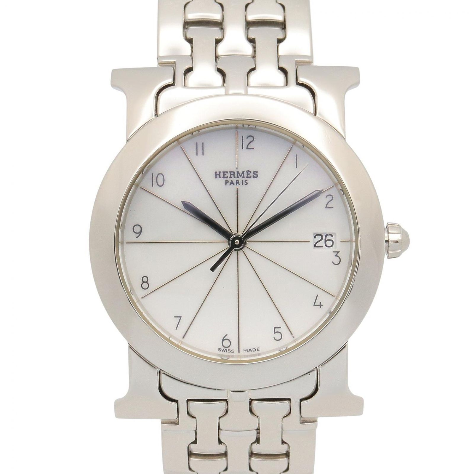 エルメス HERMES 腕時計 Hウォッチ ロンド HR1.510 ホワイト 