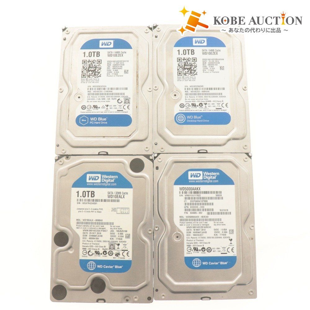 WD HDD 1TBx3+500GB 4点セット 中古 初期化済 - メルカリ