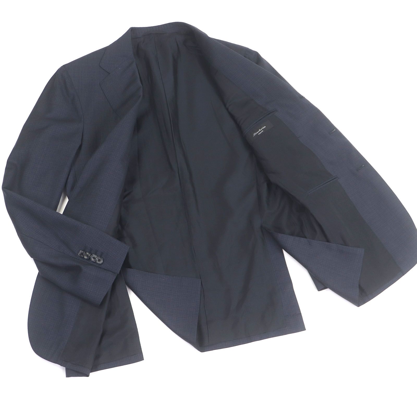 極美品□Sartorio サルトリオ ウール100％ チェック柄 シングルスーツ