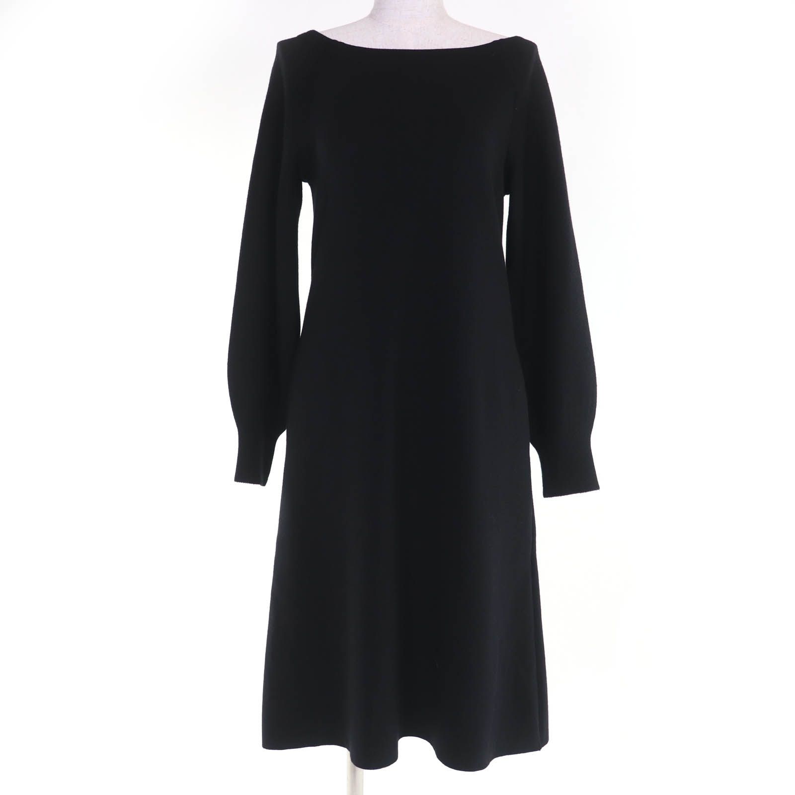 美品☆FOXEY フォクシー 39945 ウール100％ ボートネック 長袖ニット 