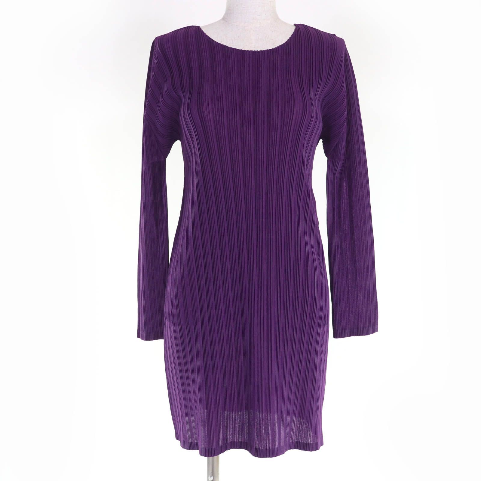 PLEATS PLEASE ISSEY MIYAKE 五分袖 ワンピース 3 美品☆PLEATS PLEASE プリーツプリーズ イッセイミヤケ PP53-FT362