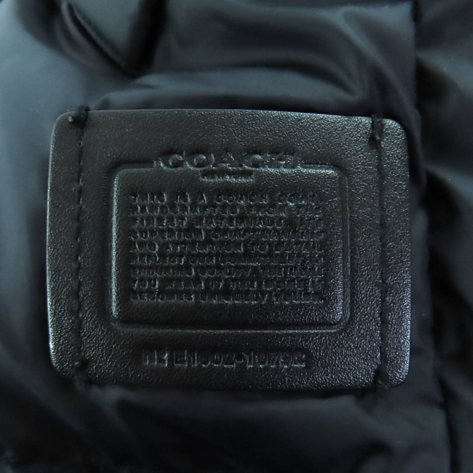 美品◇COACH コーチ ムートンファー・フード付き ロゴボタン 袖レザー 