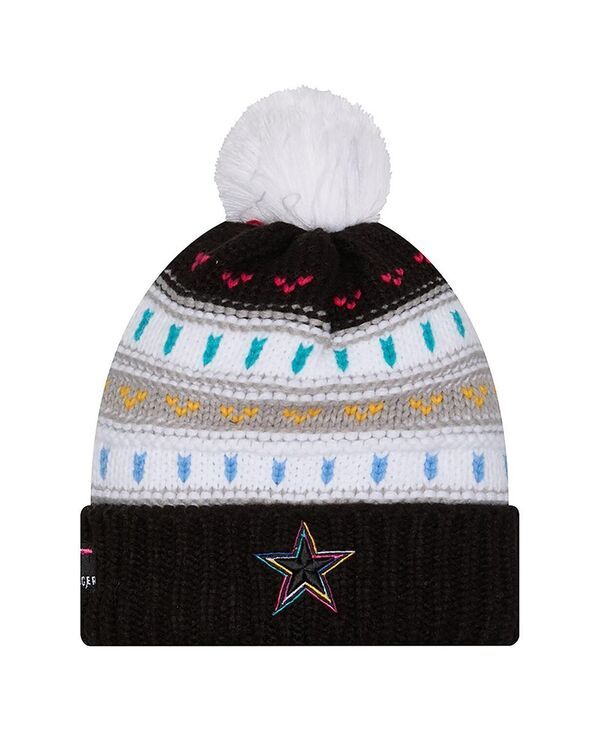 ニューエラ レディース アクセサリー 帽子 ニット New Era Womens Black Dallas Cowboys 2025 NFL Crucial Catch Cuffed Knit with Pom Hat Black ブラック