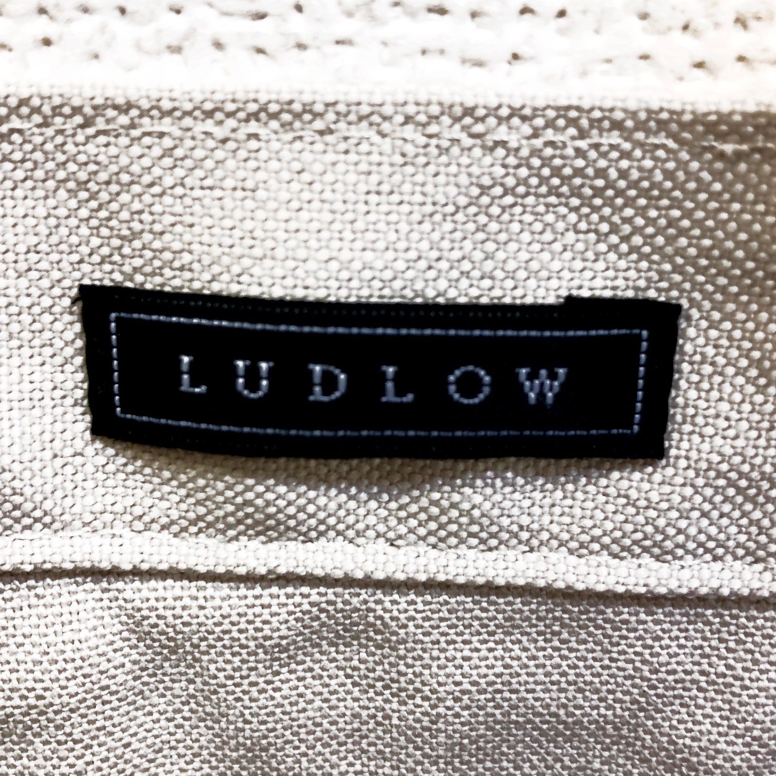 LUDLOW ラドロー ビッグリボン コットントートバッグ マチ広 ベージュ 