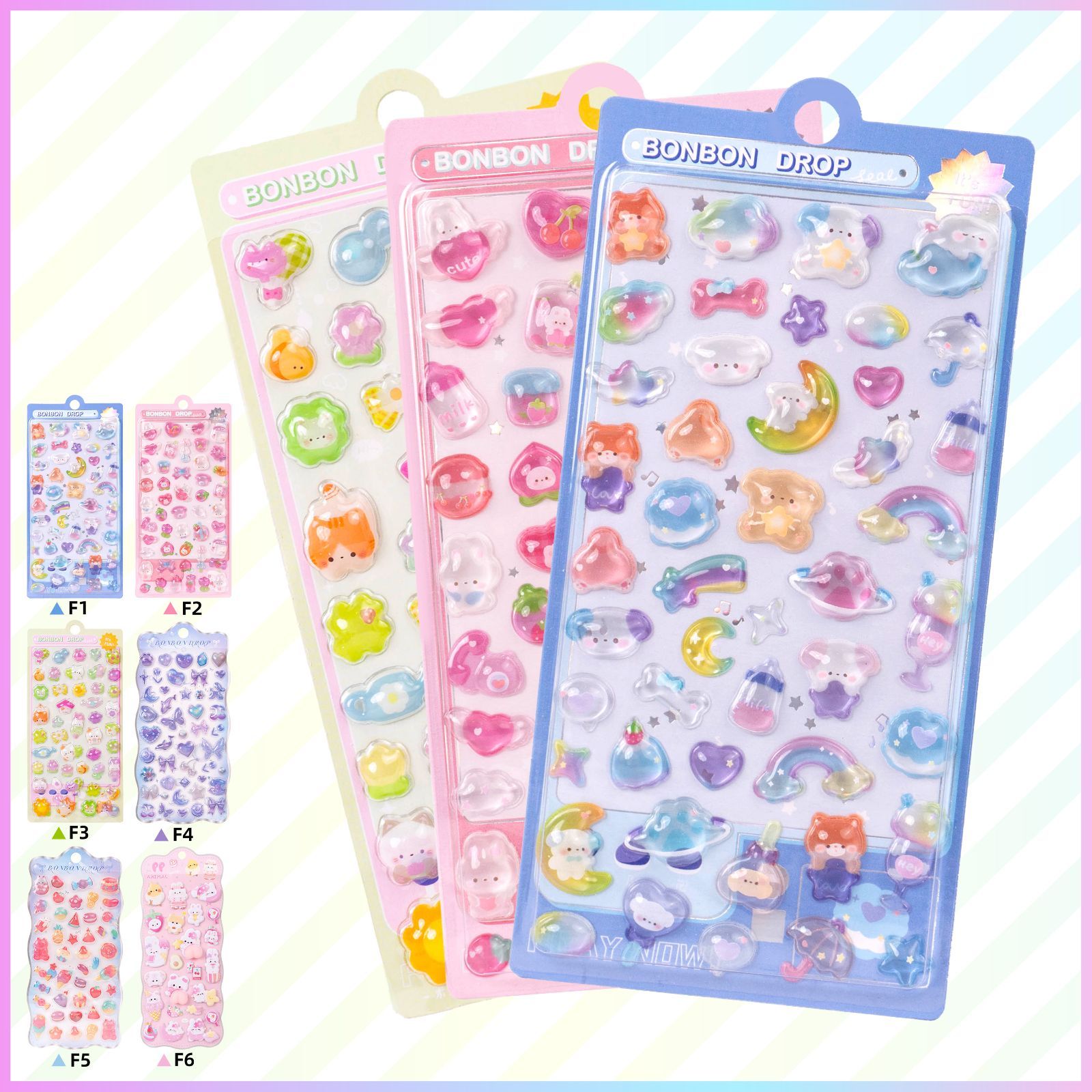 新発売】10枚セットボンボンシール ドロップシール キャラクター 