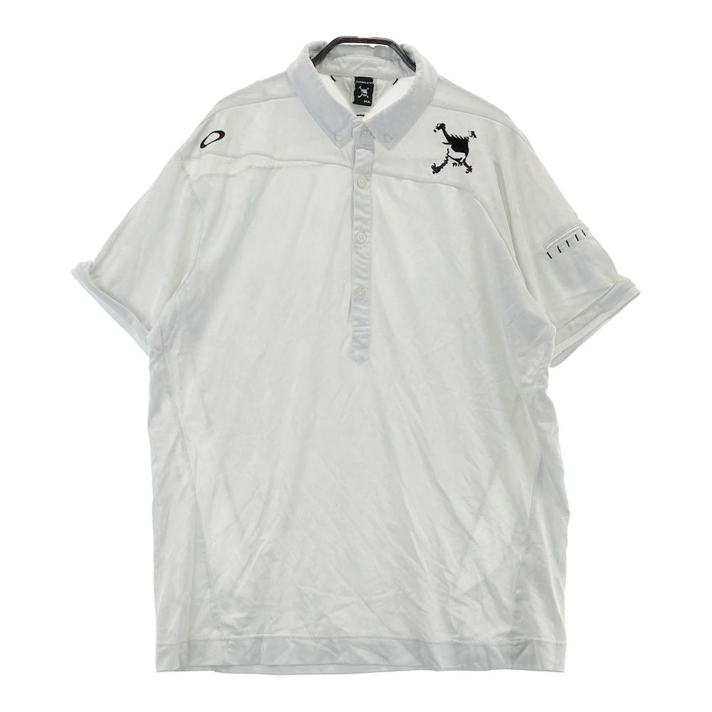 サイズ：XL OAKLEY オークリー 433047JP 半袖ポロシャツ ボタンダウン 総柄 ブラック系 [240101451235] ゴルフウェア メンズ ストスト サイズ：XL OAKLEY オークリー 半袖ポロシャツ ボタンダウン 総柄