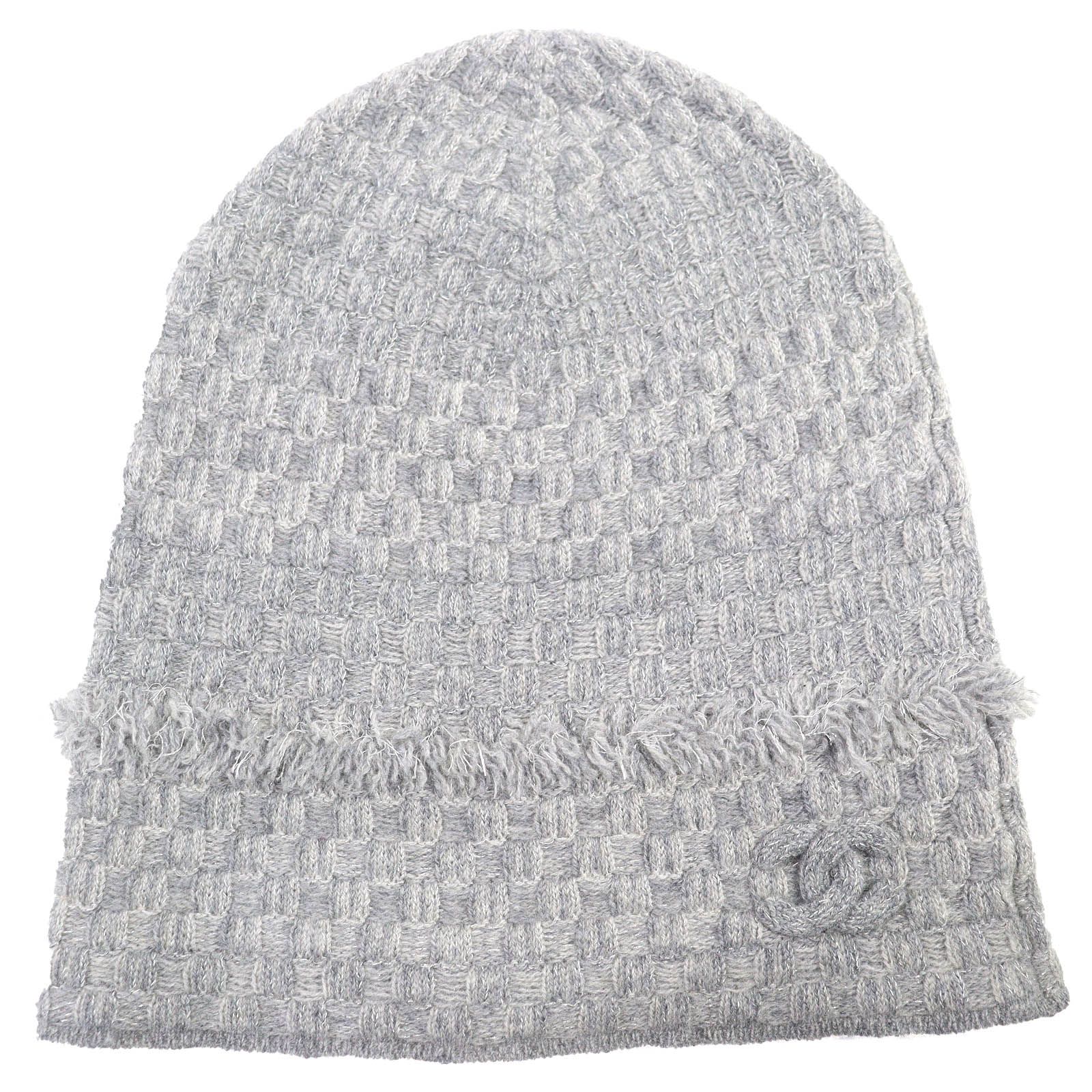 美品△CHANEL シャネル 16B カシミヤ ココマーク フリンジデザイン 