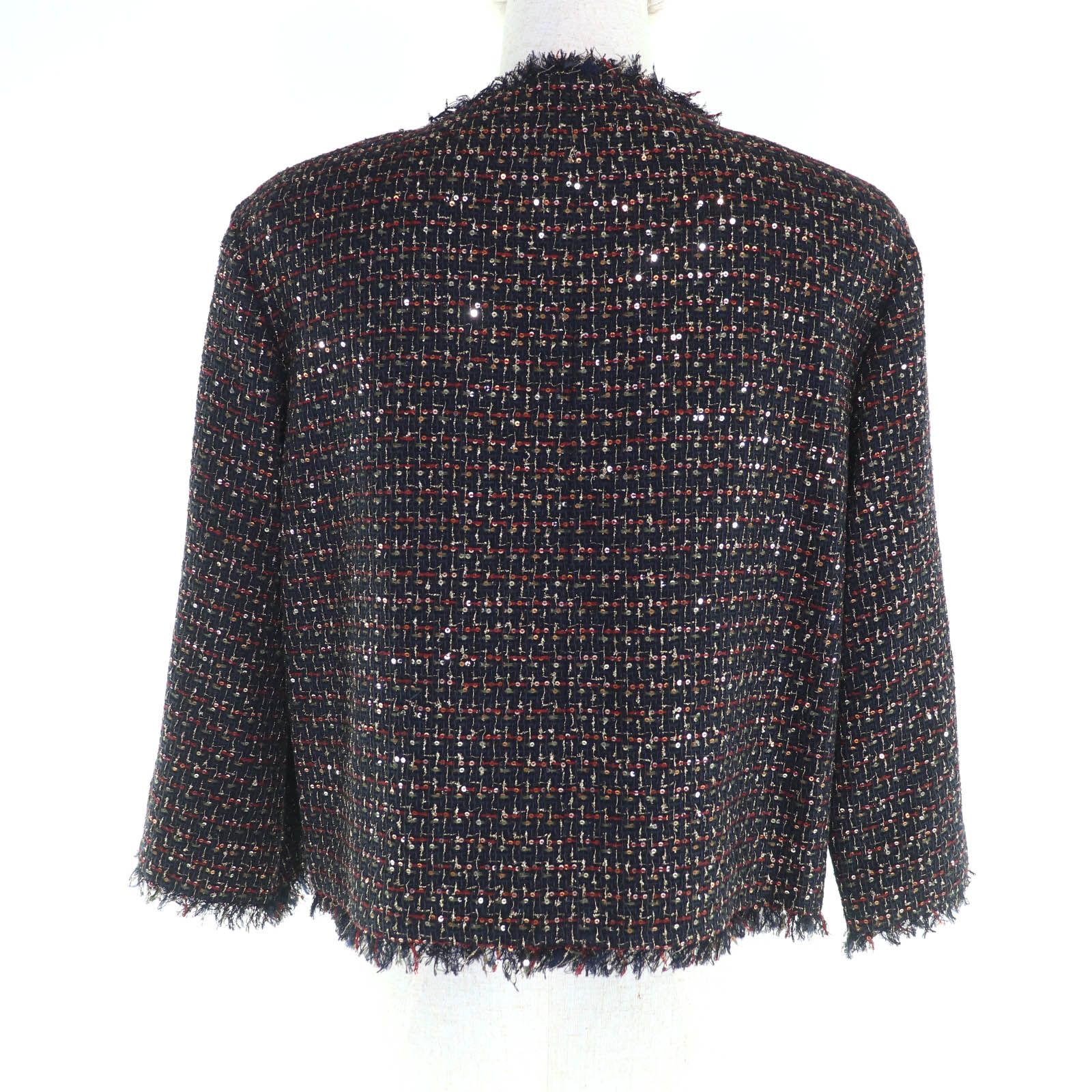 極美品☆CHANEL シャネル 12A P44038 石付きボタン スパンコール 