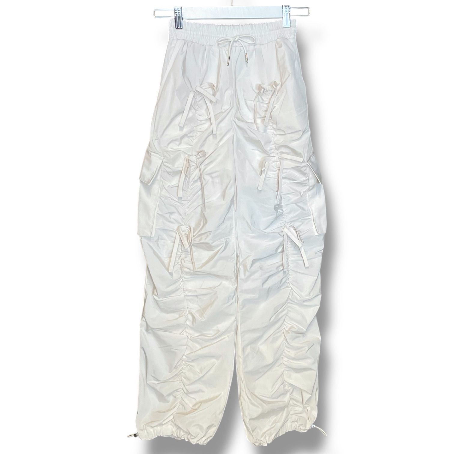 パンツ POPPY GATHER RIBBON CARGO PANTS (WHITE) POPPY ポピー GATHER RIBBON CARGO PANTS ギャザーリボンカードパンツ