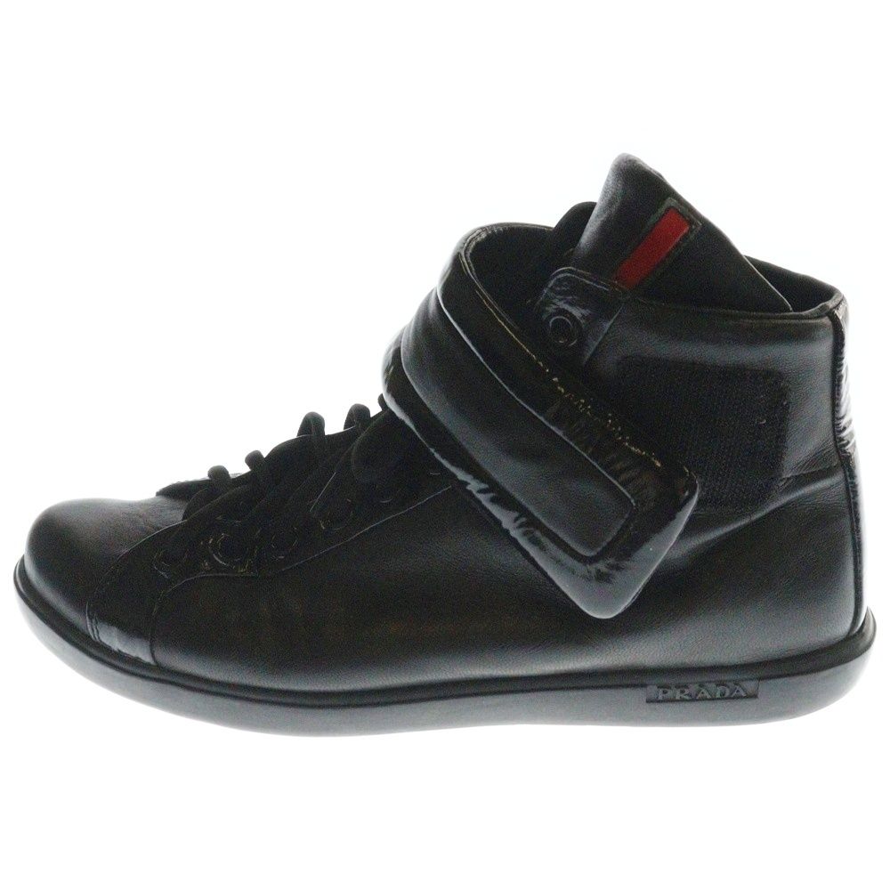 PRADA (プラダ) ラバーロゴ パテント コンビレザー レースアップ
