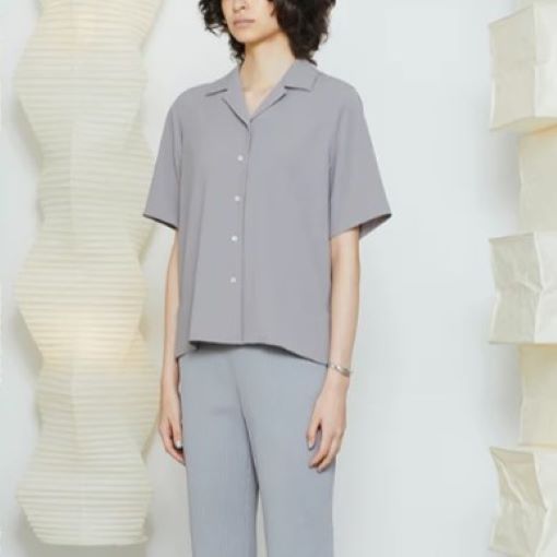 Graphpaper グラフペーパー 21SS 日本製 Matte Satin Open Collar