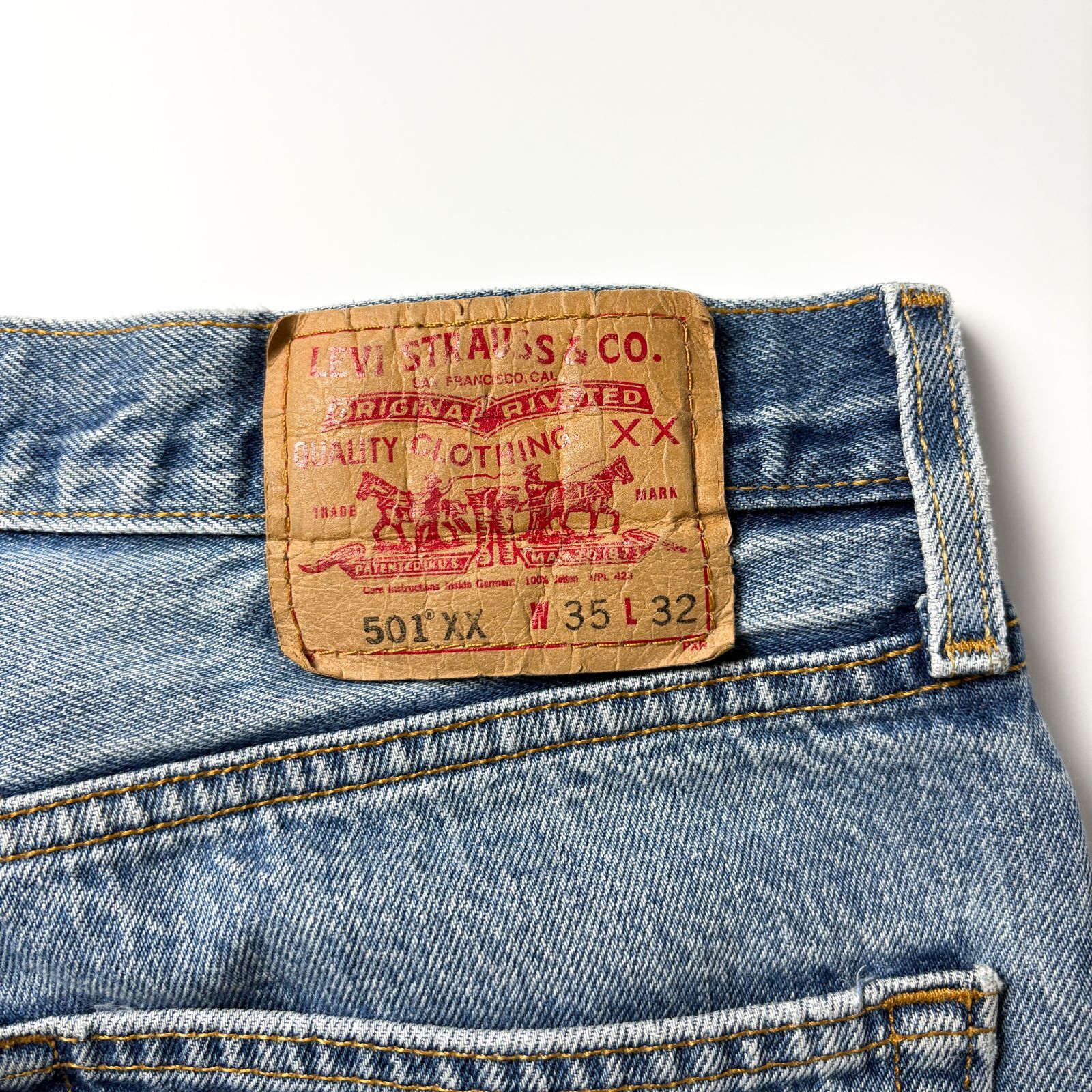 リーバイス Levi's 501XX W35 L32 実寸 W35 L27 紺 ネイビー ジーンズ