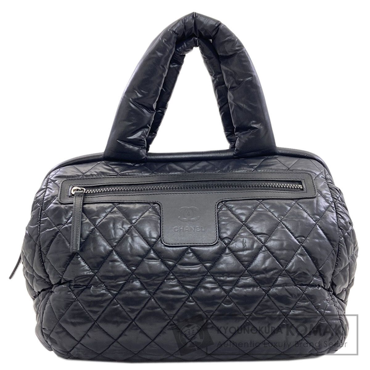 CHANEL シャネル コココクーン シルバー金具 ボストンバッグ ナイロン 