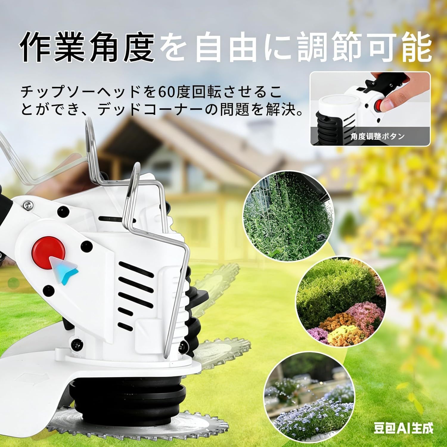 草刈り機 充電式 大容量バッテリー2個搭載 4種替刃 草刈機 草刈り 