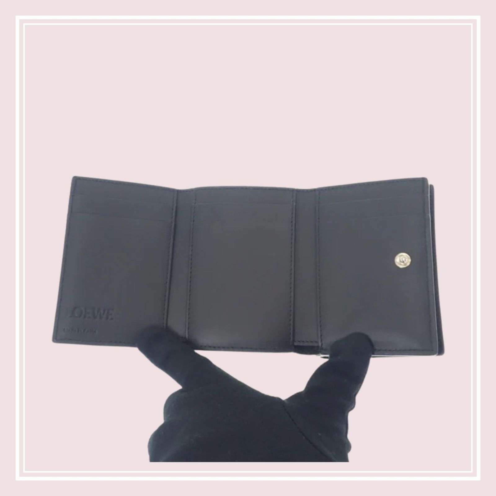 LOEWE】ロエベ LOEWE トライフォールドウォレット ソフトグレイン 