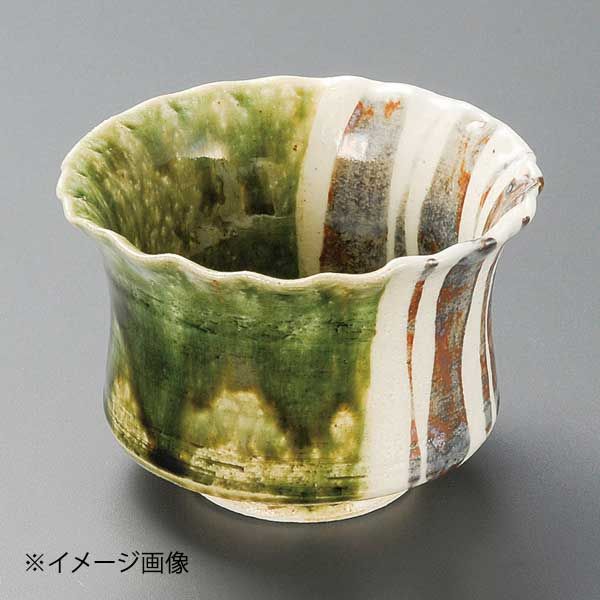 【新品】織部十草輪花小鉢