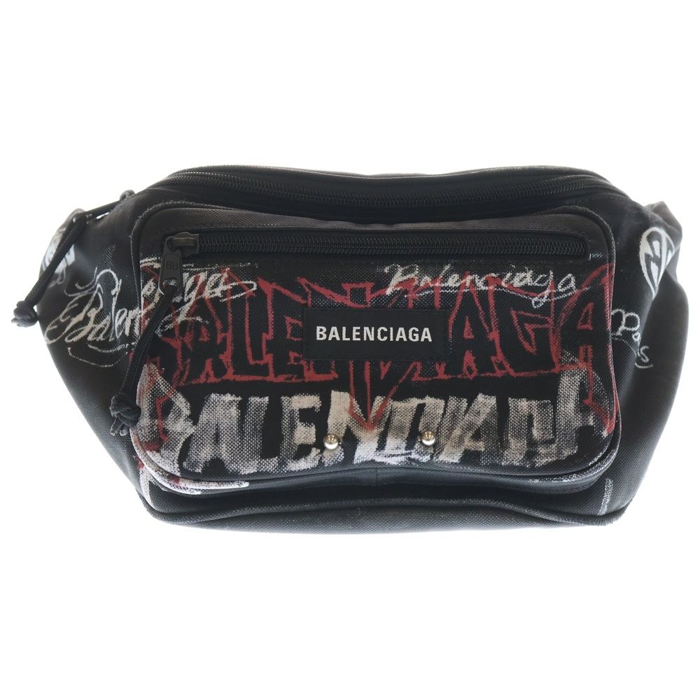 BALENCIAGA (バレンシアガ) EXPLORER DIY METAL ALLOVER エクスプローラー メタル オールオーバー ペイント ウエストバッグ ブラック 482389 527277