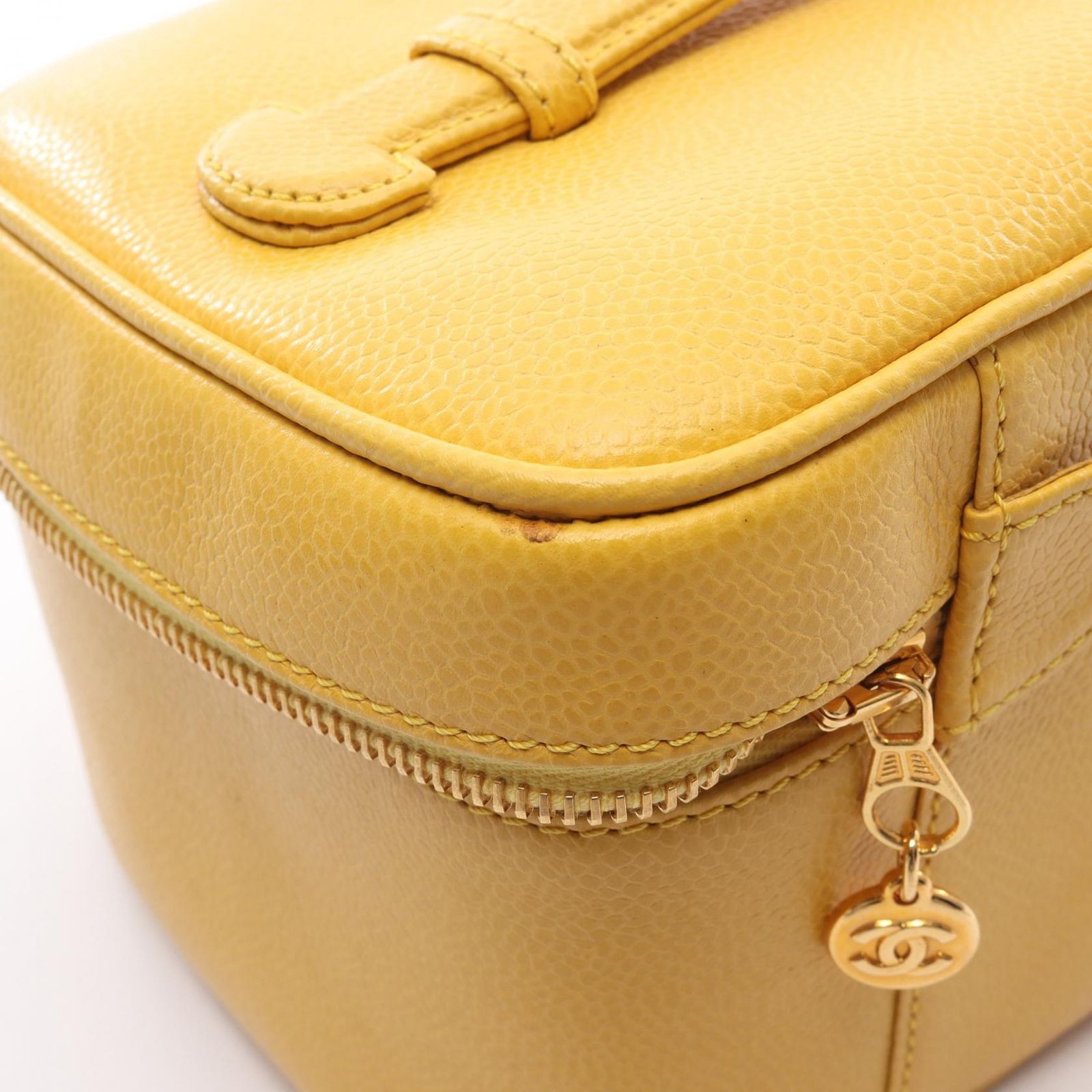シャネル CHANEL ハンドバッグ ココマーク イエロー レザー ココマーク 