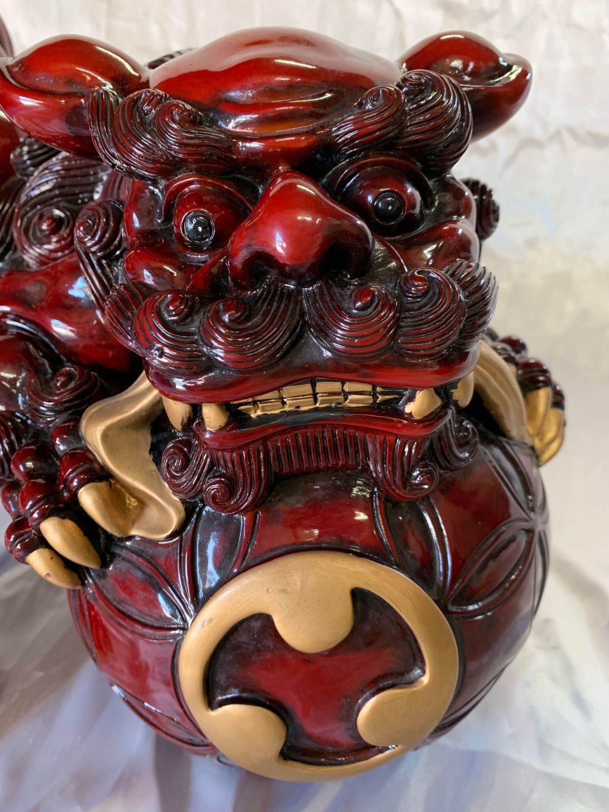 シーサー 置物 2体セット 陶器 土人形 遺品整理 美術品 工芸 阿吽 開運