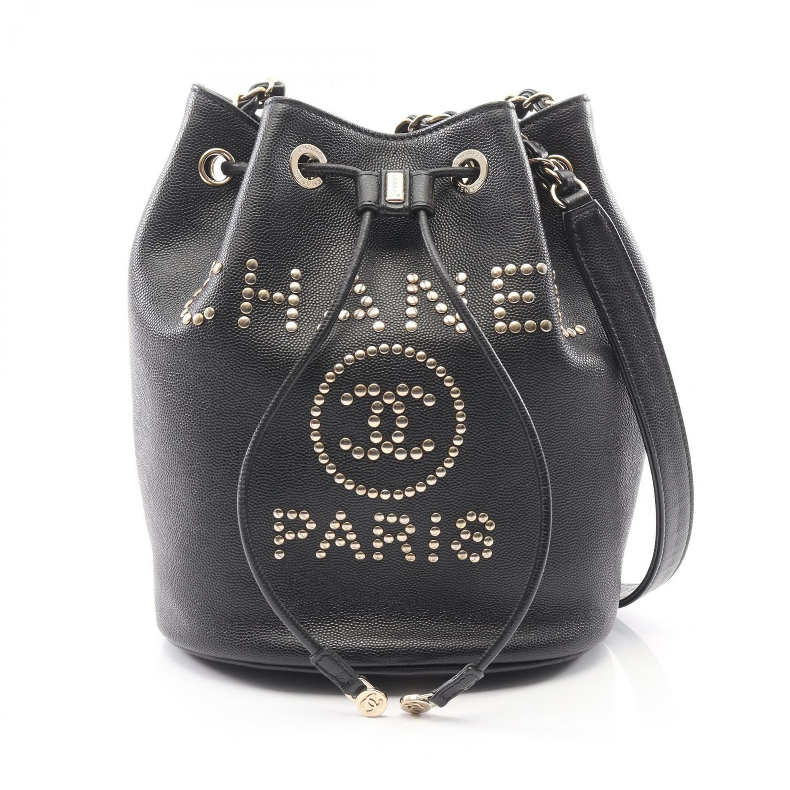 シャネル CHANEL ショルダーバッグ ドーヴィル AS1045 ブラック レザー 