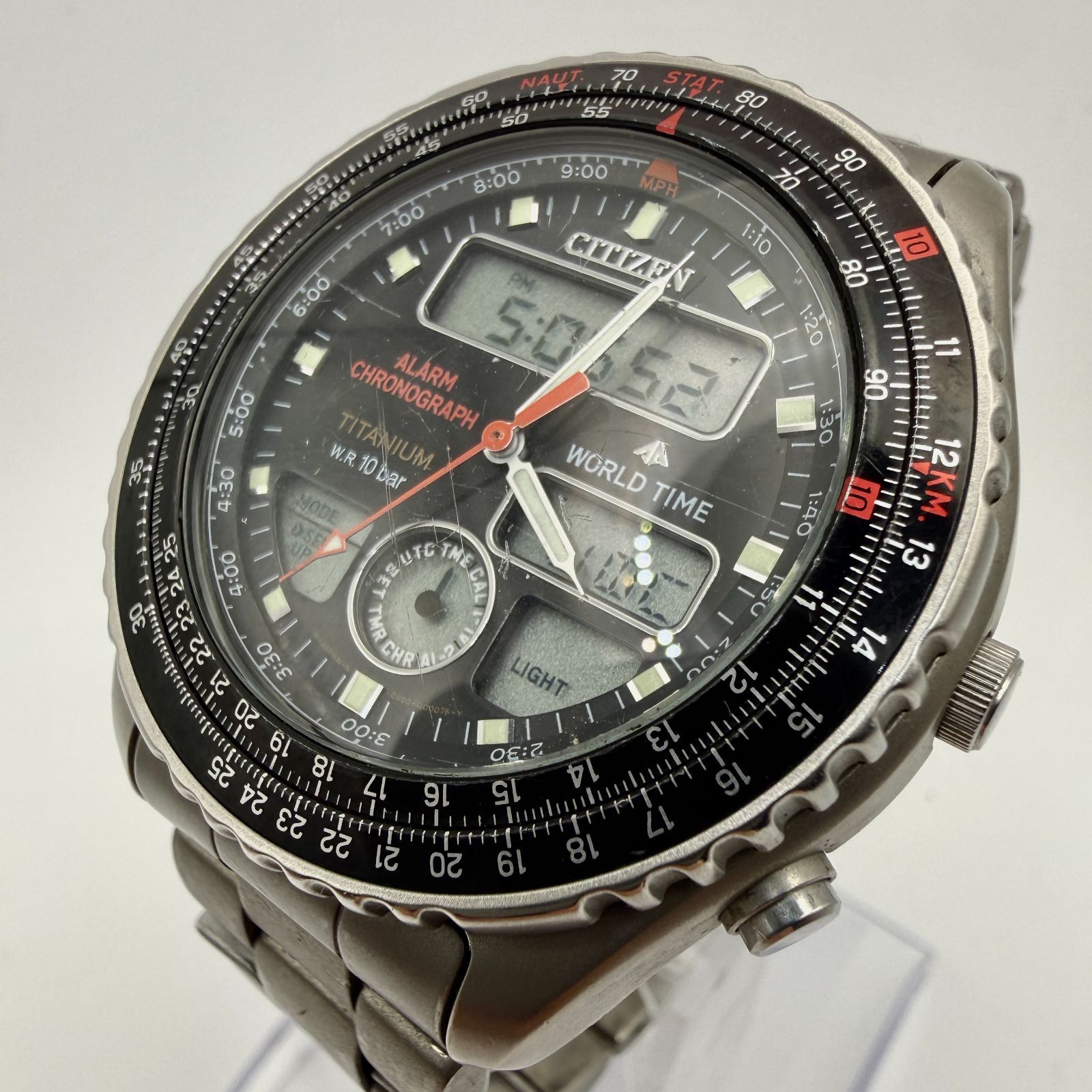稼働品 CITIZEN シチズン ワールドタイム 腕時計 ジャンク C420-Q00010 