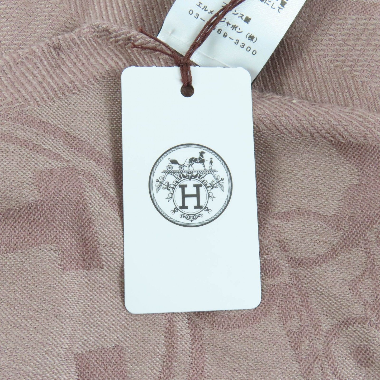 未使用品☆HERMES エルメス ロザンジュGM カシミヤ シルク混 トープ