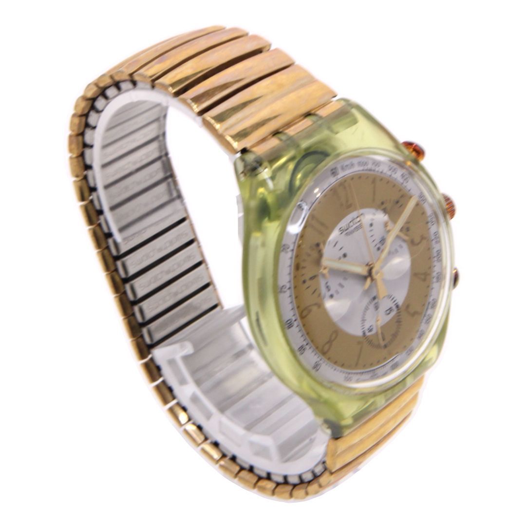 ☆【Swatch/スウォッチ】 腕時計 クロノグラフ イエロー ゴールド 