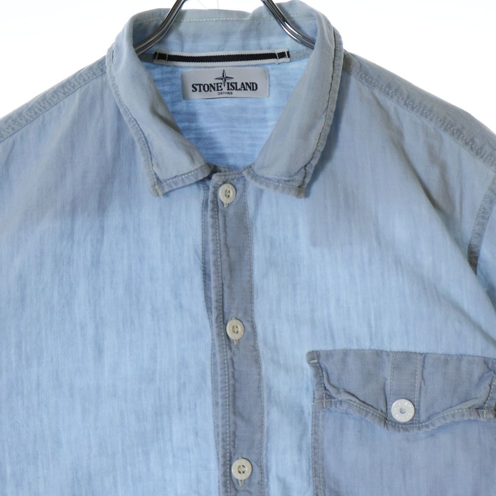 STONE ISLAND (ストーンアイランド) CHAMBRAY S/S SHIRT 半袖