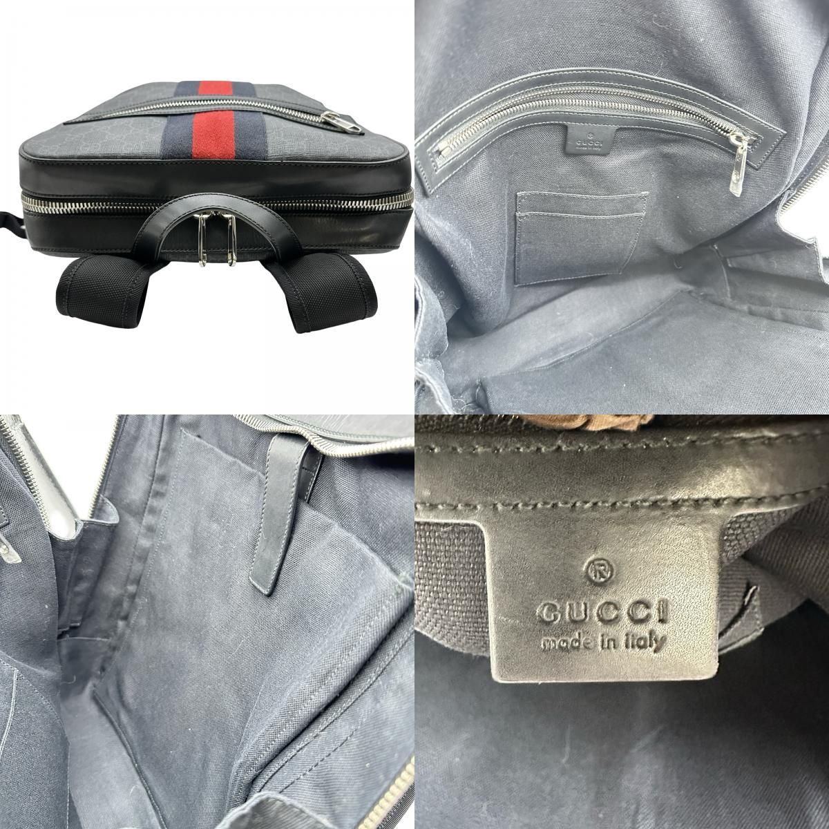 グッチ GUCCI シェリーライン リュック 478324 ブラック シルバー金具 