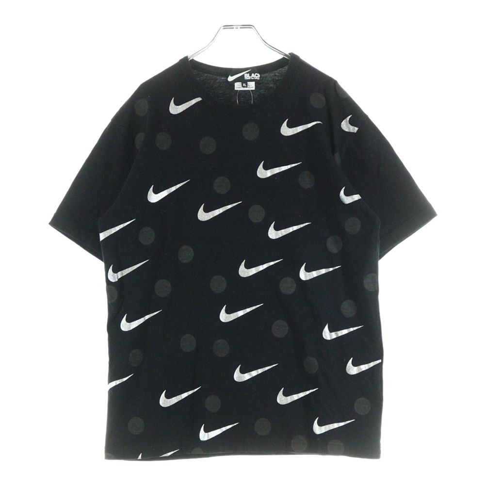 ブラックコムデギャルソン ×NIKE スウッシュロゴドットプリント クルー 