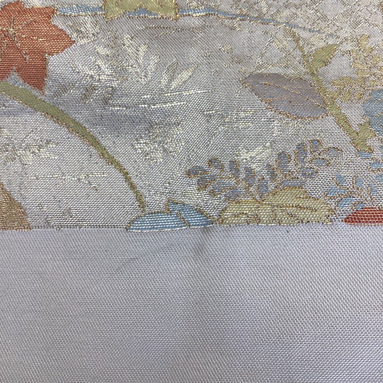 m493 静夜観月文様　月　菊　六通　正絹　袋帯 7317］袋帯 菊花吉祥文様 金 六通 正絹 着物 フォーマル - メルカリ
